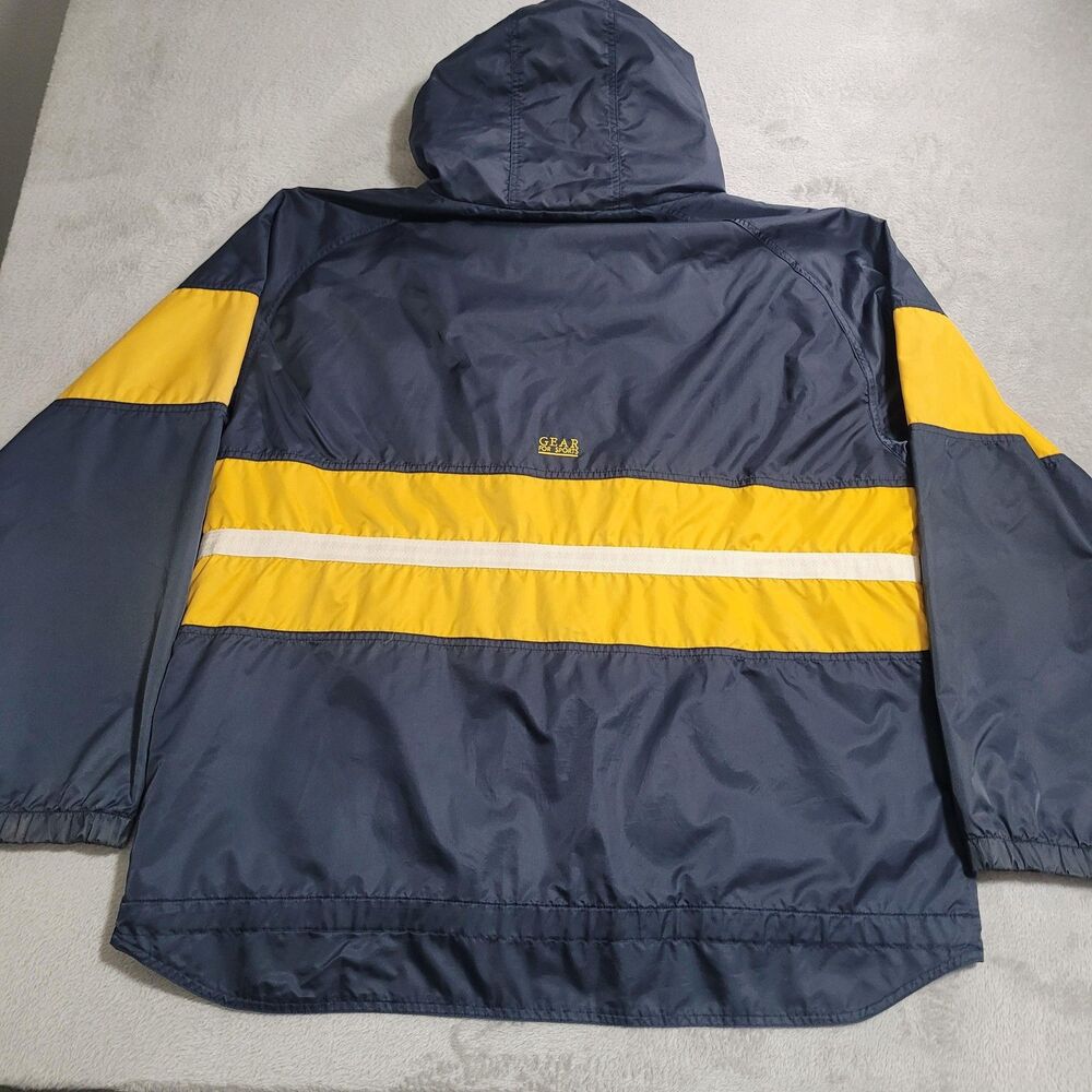 Gear For Sports Jacket Navy Football Mens XL Blue Yellow Hooded Full Zip Mesh - Picture 11 of 14